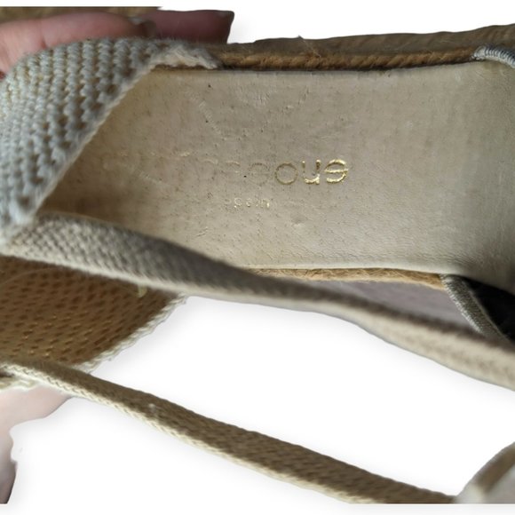 Andre Assous Striped Espadrille Wedges Size 7 - Picture 15 of 15